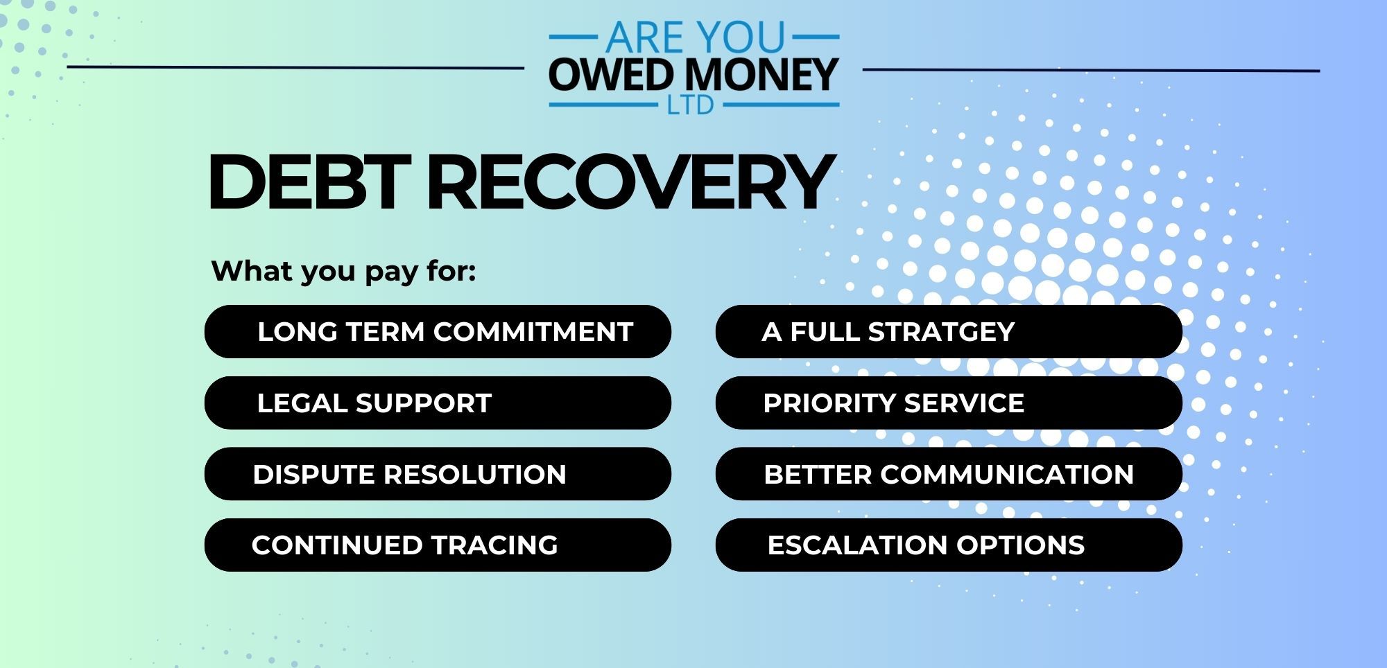 Debt Recovery: what you pay for