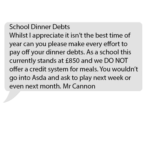 school dinner debt collection